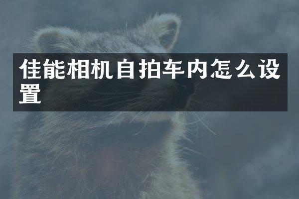 佳能相机车内怎么设置