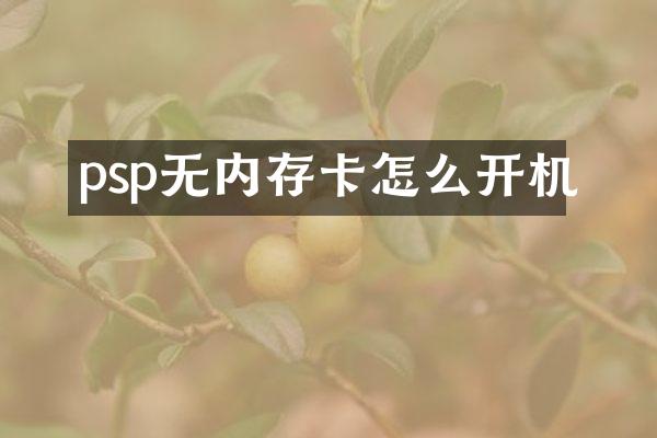 psp无内存卡怎么开机