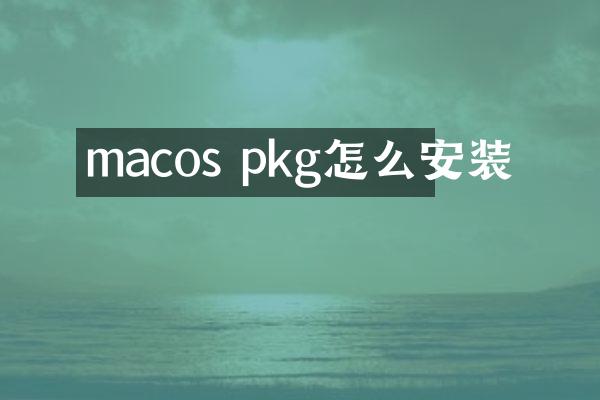 macos pkg怎么安装