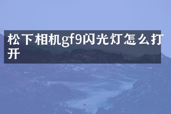 相机gf9闪光灯怎么打开