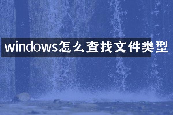 windows怎么查找文件类型
