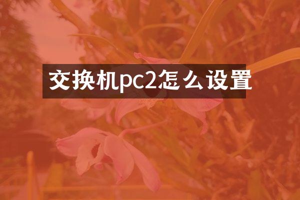 交换机pc2怎么设置