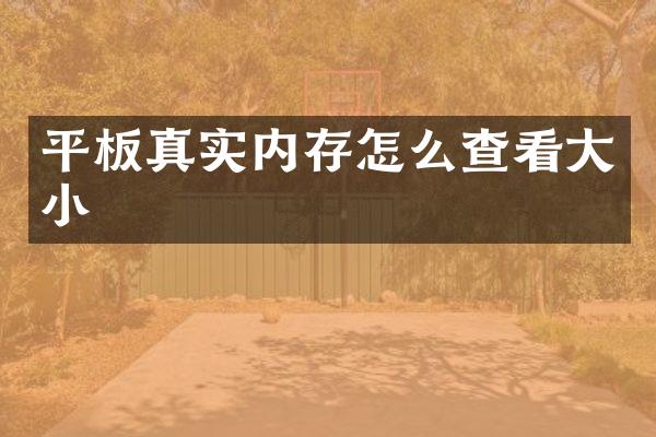 平板真实内存怎么查看大小