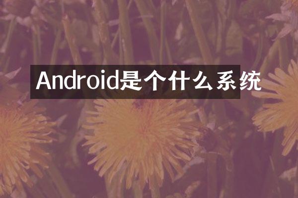 Android是个什么系统