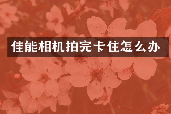 佳能相机拍完卡住怎么办