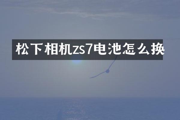 相机zs7电池怎么换