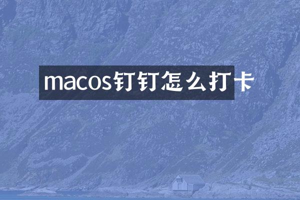 macos钉钉怎么打卡