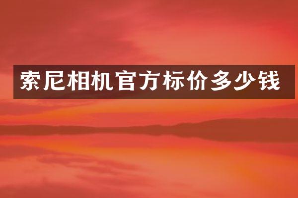 相机官方标价多少钱