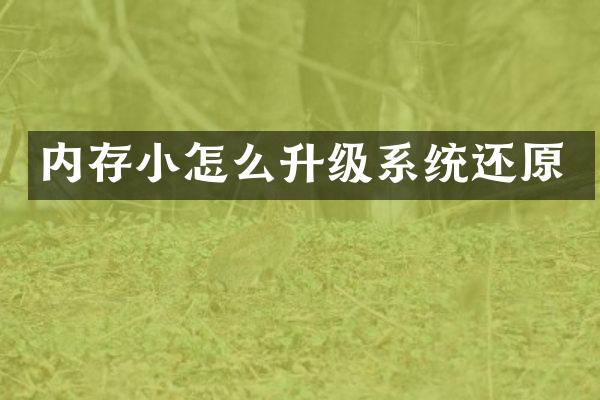 内存小怎么升级系统还原