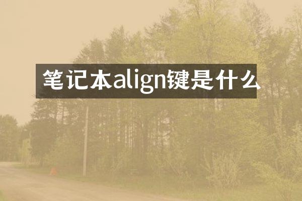 笔记本align键是什么