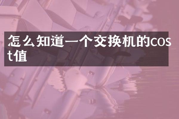 怎么知道一个交换机的cost值