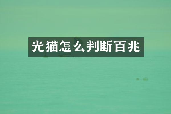 光猫怎么判断百兆