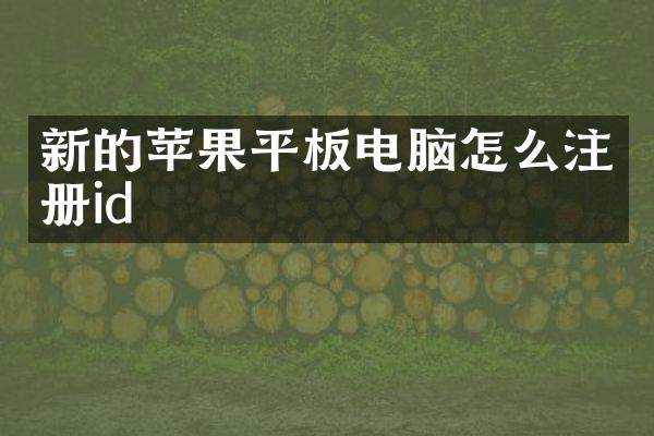 新的苹果平板电脑怎么注册id