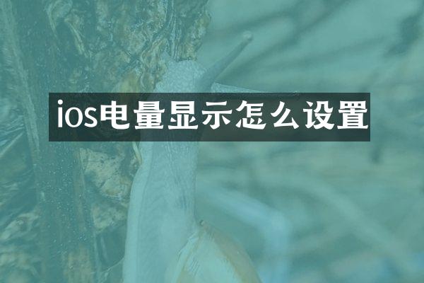 ios电量显示怎么设置