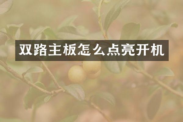 双路主板怎么点亮开机