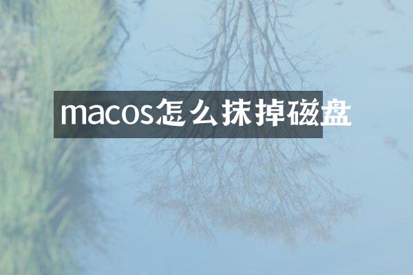 macos怎么抹掉磁盘