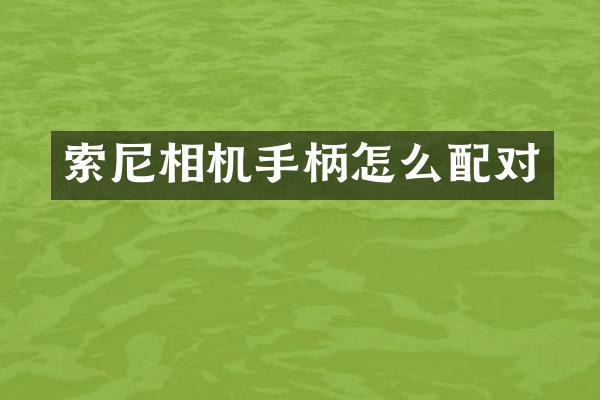 相机手柄怎么配对