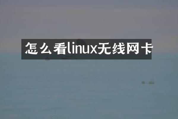 怎么看linux无线网卡