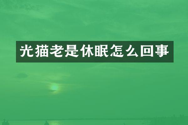 光猫老是休眠怎么回事