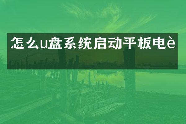 怎么u盘系统启动平板电脑