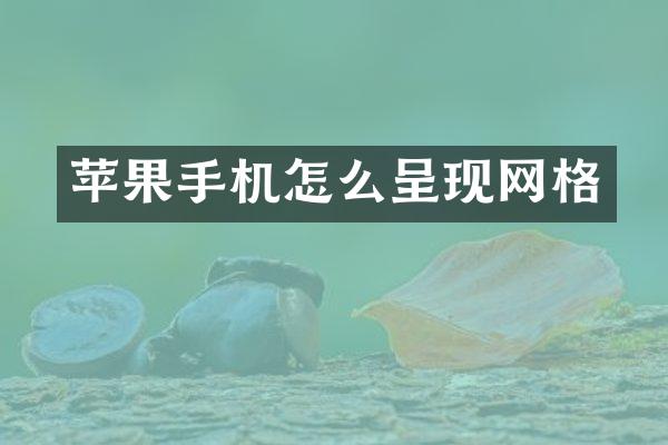 苹果手机怎么呈现网格