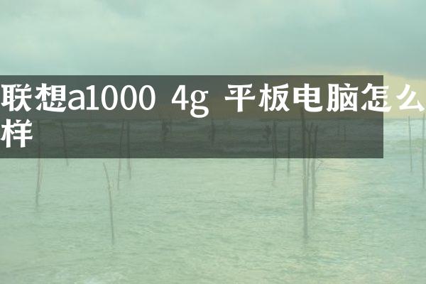 联想a1000 4g 平板电脑怎么样