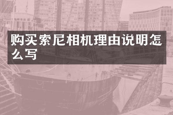 购买相机理由说明怎么写
