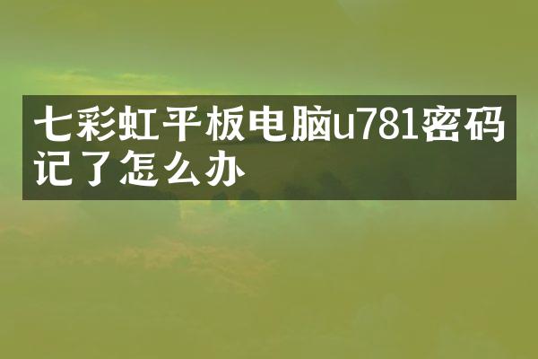 七彩虹平板电脑u781密码忘记了怎么办