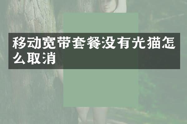 移动宽带套餐没有光猫怎么取消