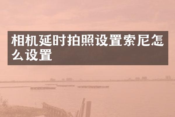 相机延时拍照设置怎么设置