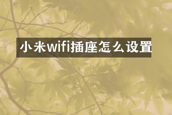 小米wifi插座怎么设置