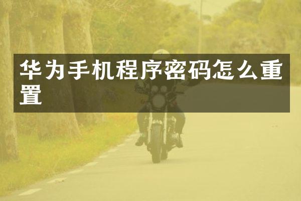华为手机程序密码怎么重置