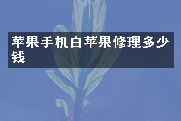 苹果手机白苹果修理多少钱