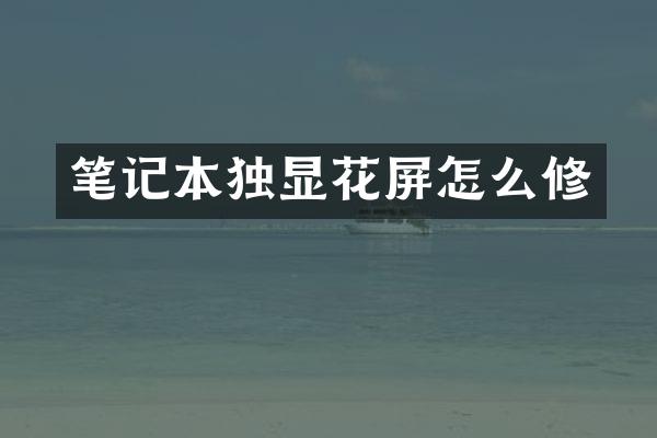 笔记本独显花屏怎么修