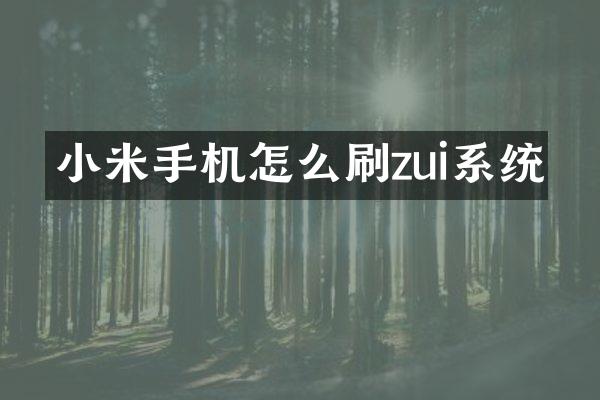 小米手机怎么刷zui系统