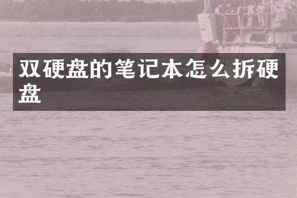 双硬盘的笔记本怎么拆硬盘