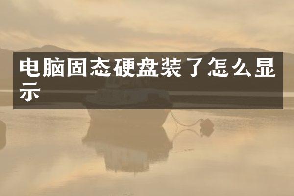 电脑固态硬盘装了怎么显示
