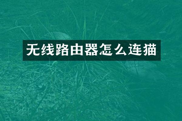 无线路由器怎么连猫