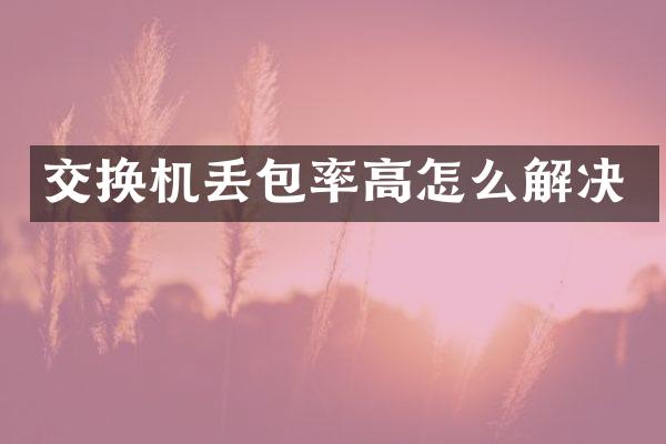 交换机丢包率高怎么解决