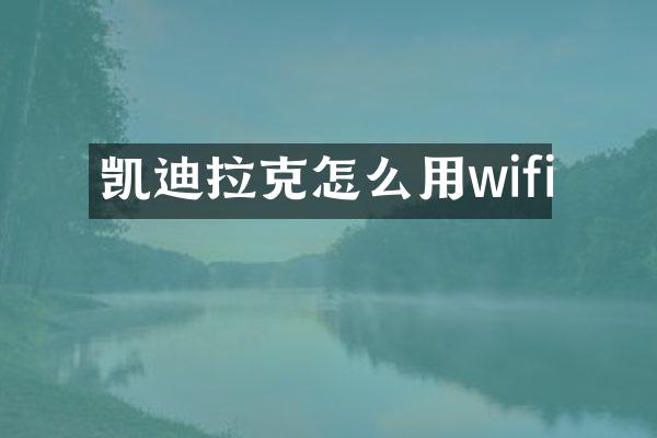 凯迪拉克怎么用wifi