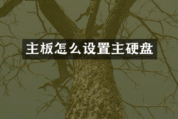 主板怎么设置主硬盘