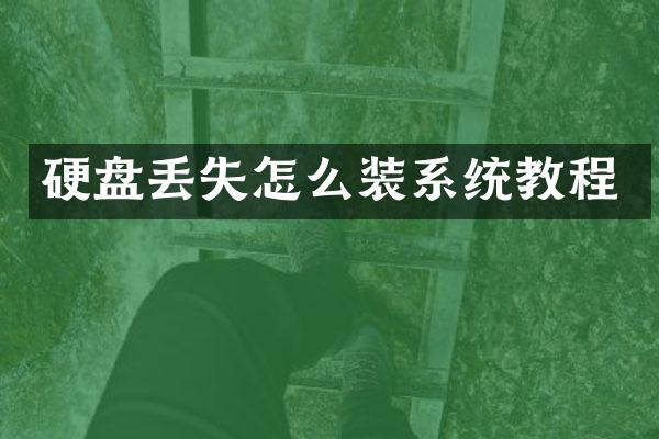 硬盘丢失怎么装系统教程
