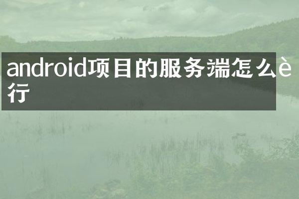 android项目的服务端怎么运行
