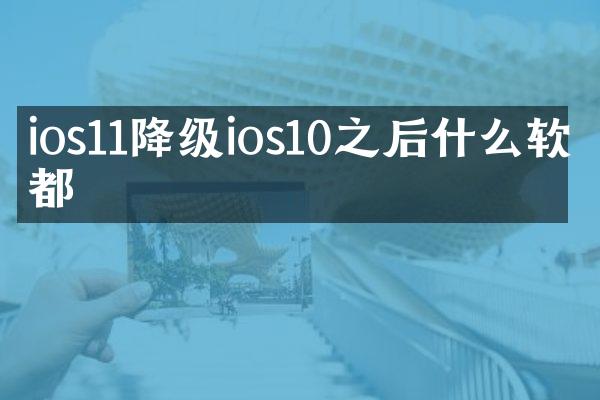 ios11降级ios10之后什么软件都