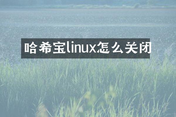 哈希宝linux怎么关闭