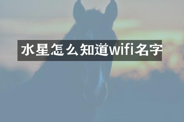 水星怎么知道wifi名字