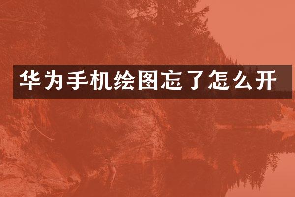 华为手机绘图忘了怎么开