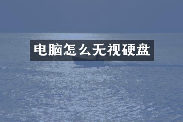 电脑怎么无视硬盘