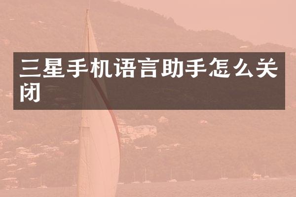 三星手机语言助手怎么关闭