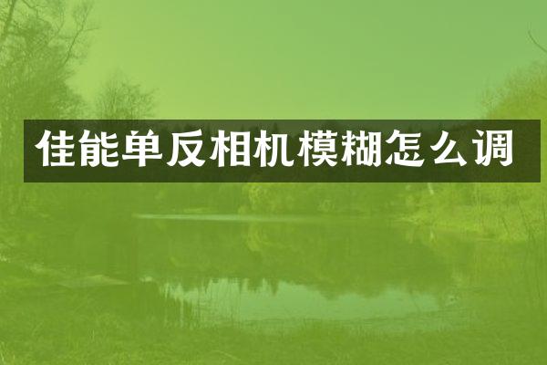 佳能单反相机模糊怎么调